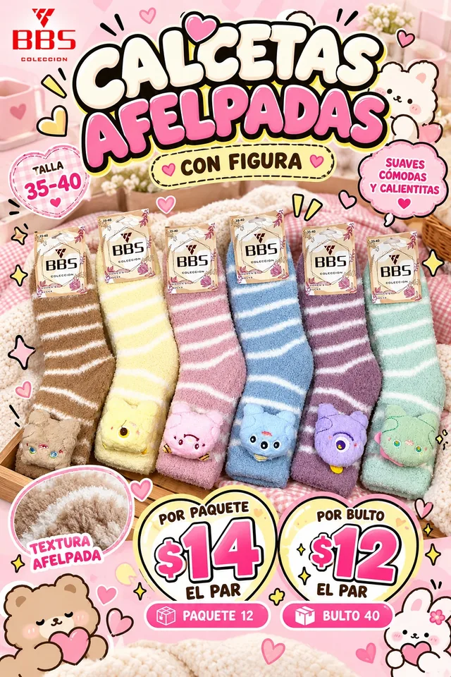 Póster de Calcetas afelpadas con figura