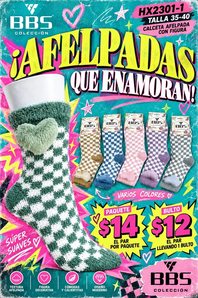Póster de Calceta afelpada con figura