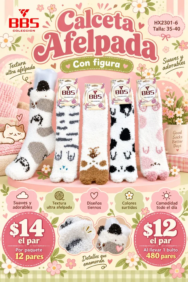 Póster de Calceta afelpada con figura