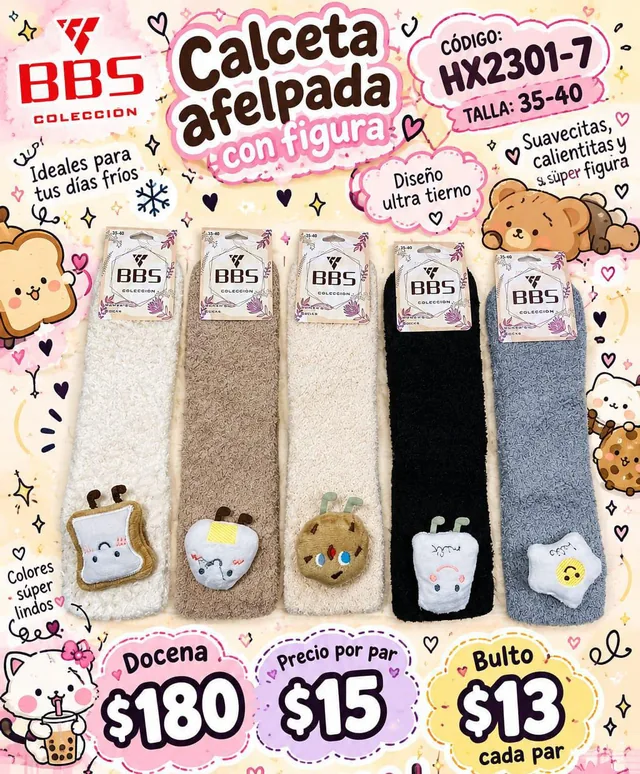 Póster de Calceta afelpada con figura