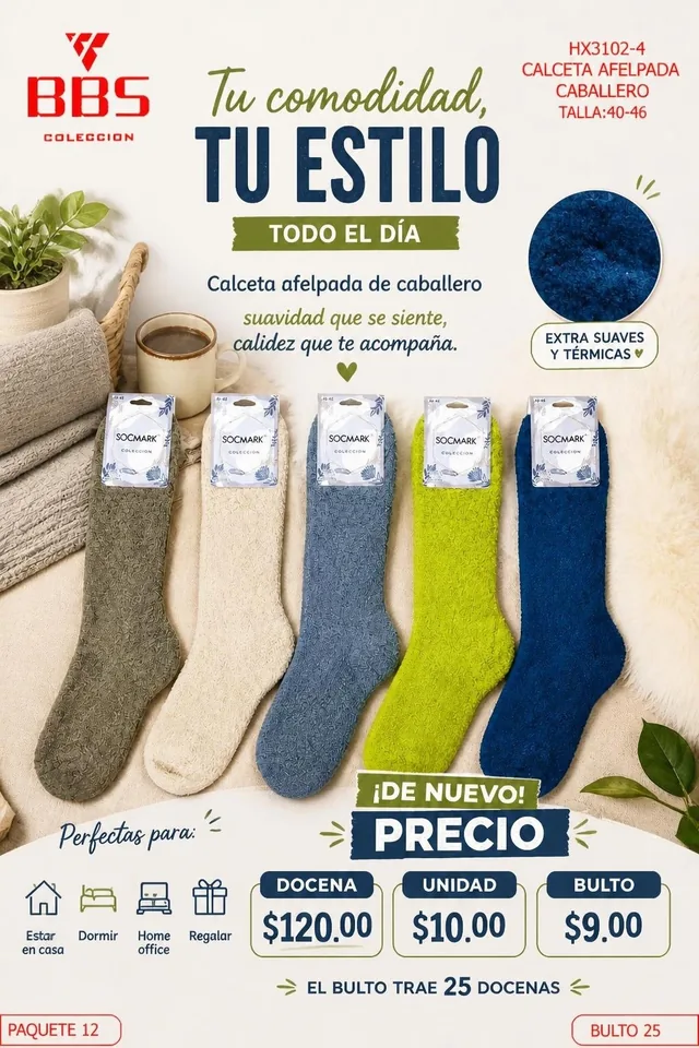 Póster de Calceta afelpada caballero